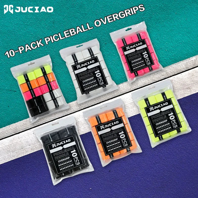 JUCiAO Pickleball Paddle Overgrips – 10 Pack Moisture-Wicking Tape