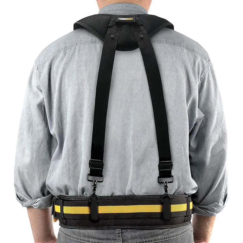 ToughBuilt Padded Suspenders for Heavy Tool Belts - Max Support & Comfort