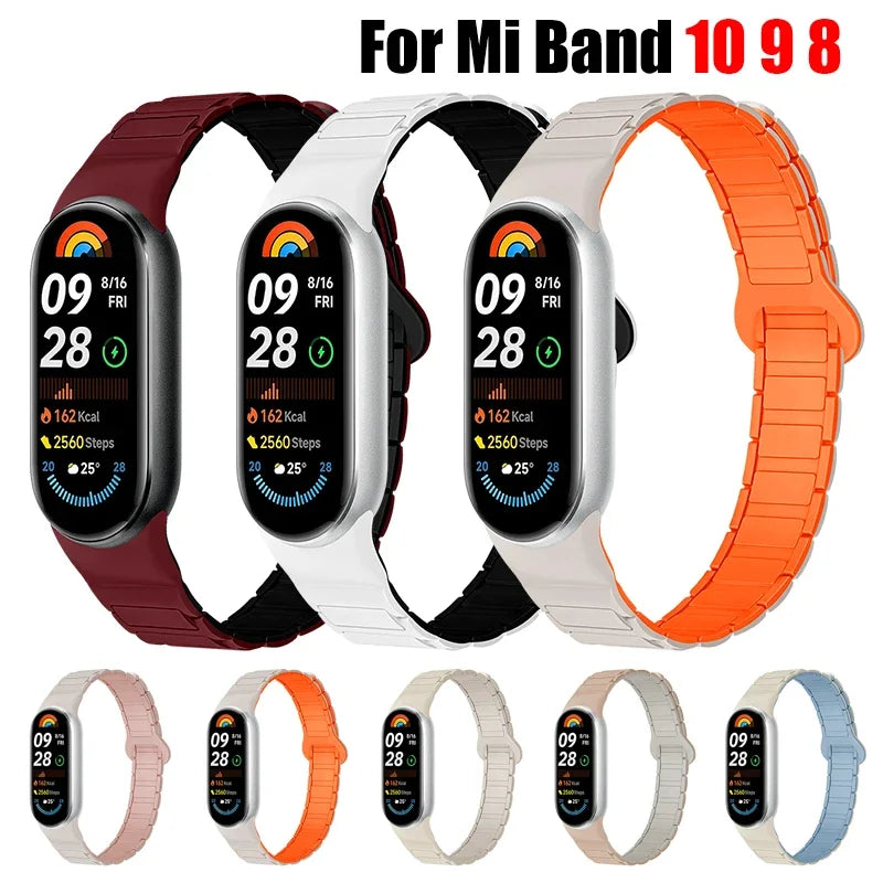 Premium Two-Tone Silicone Sports Watchband for Xiaomi Mi Band 8/9/10
