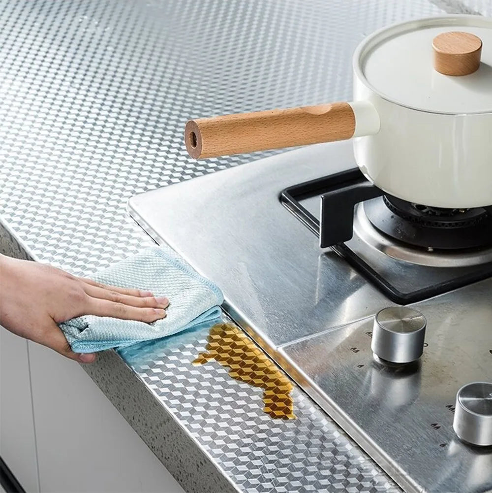 Waterproof Kitchen Countertop Oil-Proof Aluminum Foil Sticker - 1/2/5M