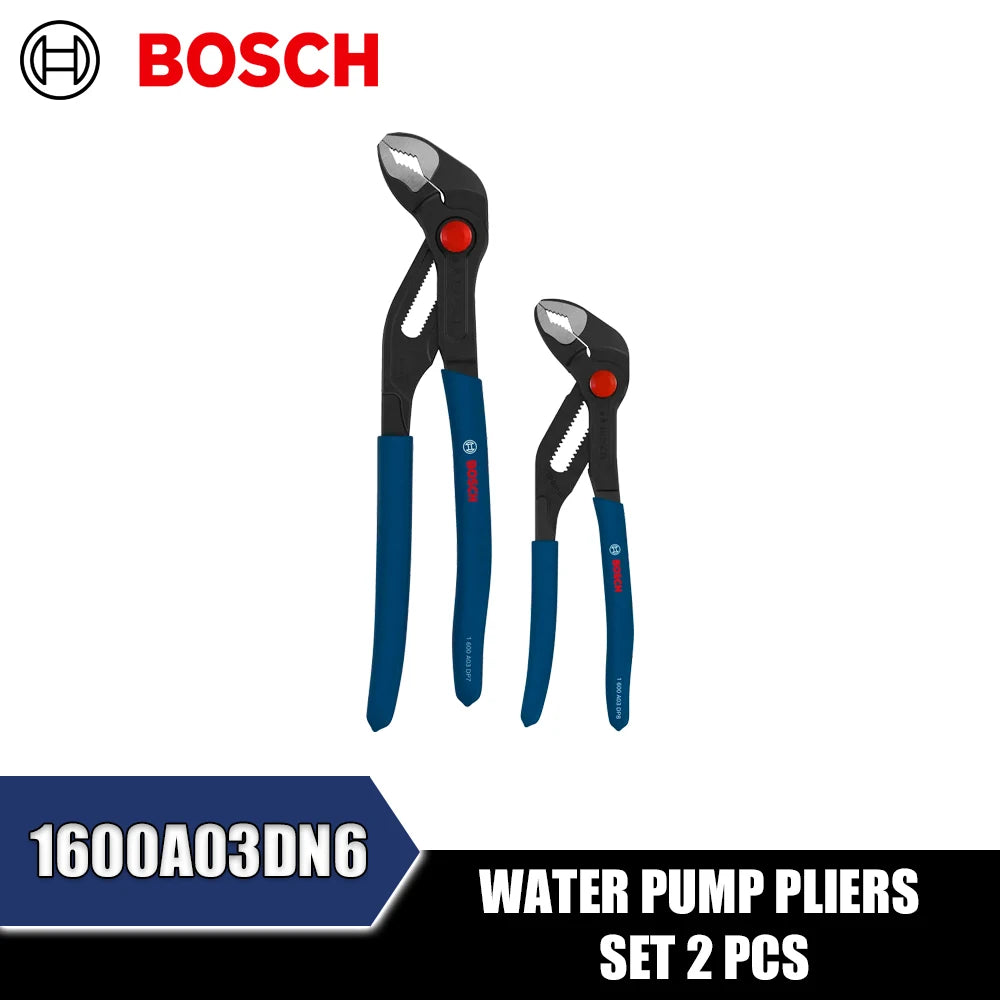 Bosch Water Pump Pliers Set - 2-Piece Hand Tools for Pipe & Auto Repair
