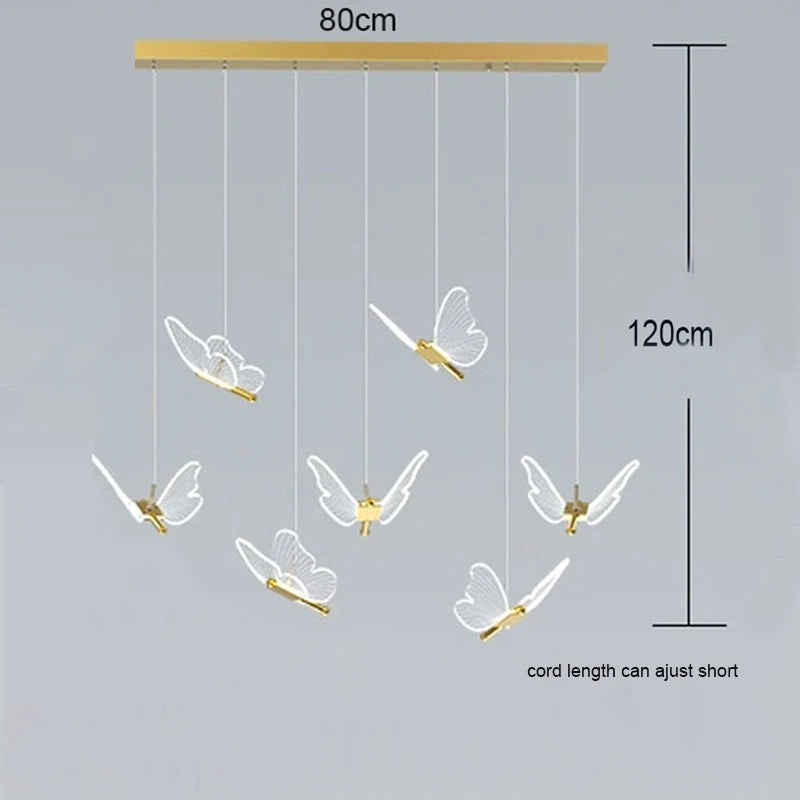 Luxury Modern Acrylic Butterfly Spiral Chandelier - Elegant Home Lighting
