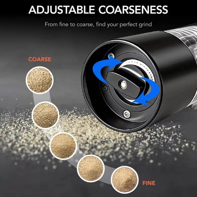 Mini USB Rechargeable Automatic Pepper Grinder - Adjustable Coarseness