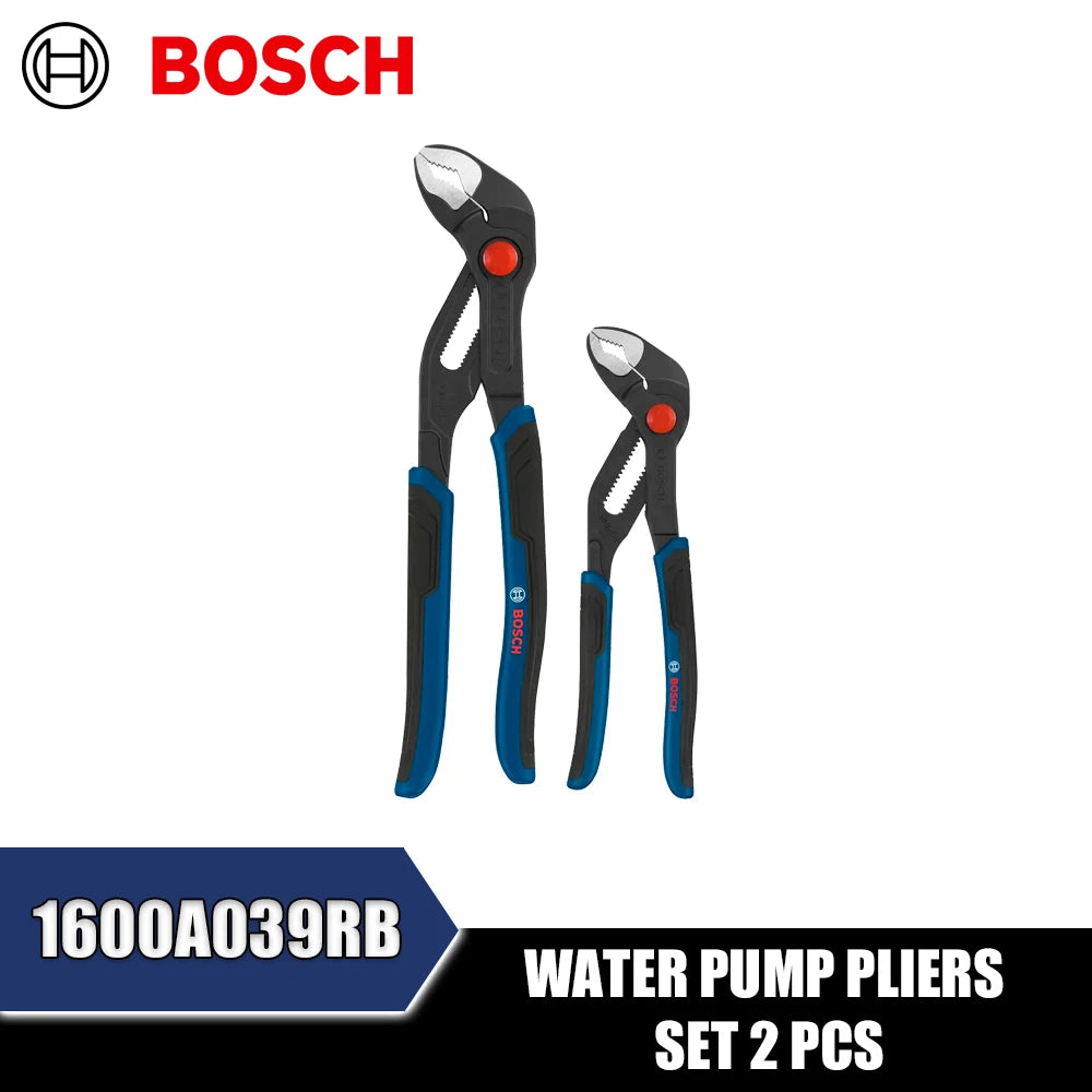 Bosch Water Pump Pliers Set - 2-Piece Hand Tools for Pipe & Auto Repair