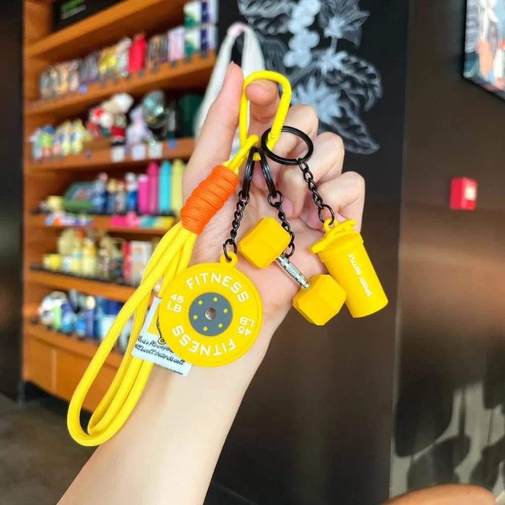 Mini Dumbbell Fitness Keychain - Hand-Woven Gym Lover Trinket