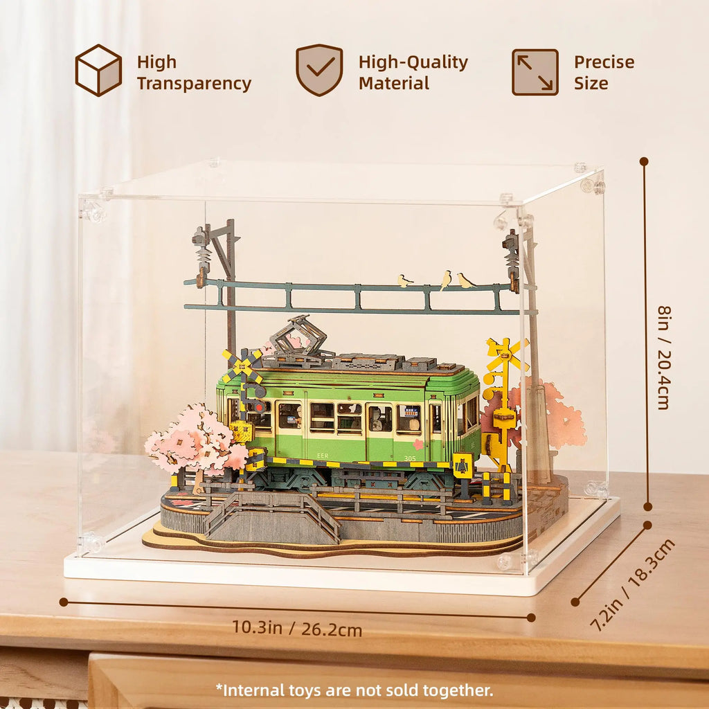 Rolife Acrylic Display Case for Miniature Houses - Dust Cover & Wiring