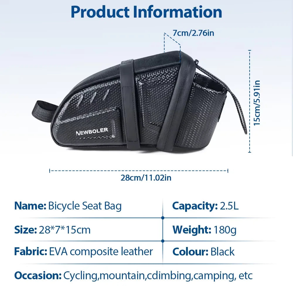 Waterproof Bicycle Saddle Bag - Reflective MTB Road Bike Accessory