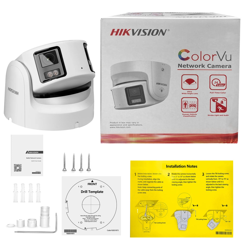 Hikvision 8MP ColorVu Dual Lens IP Camera with Built-in Mic & Speaker