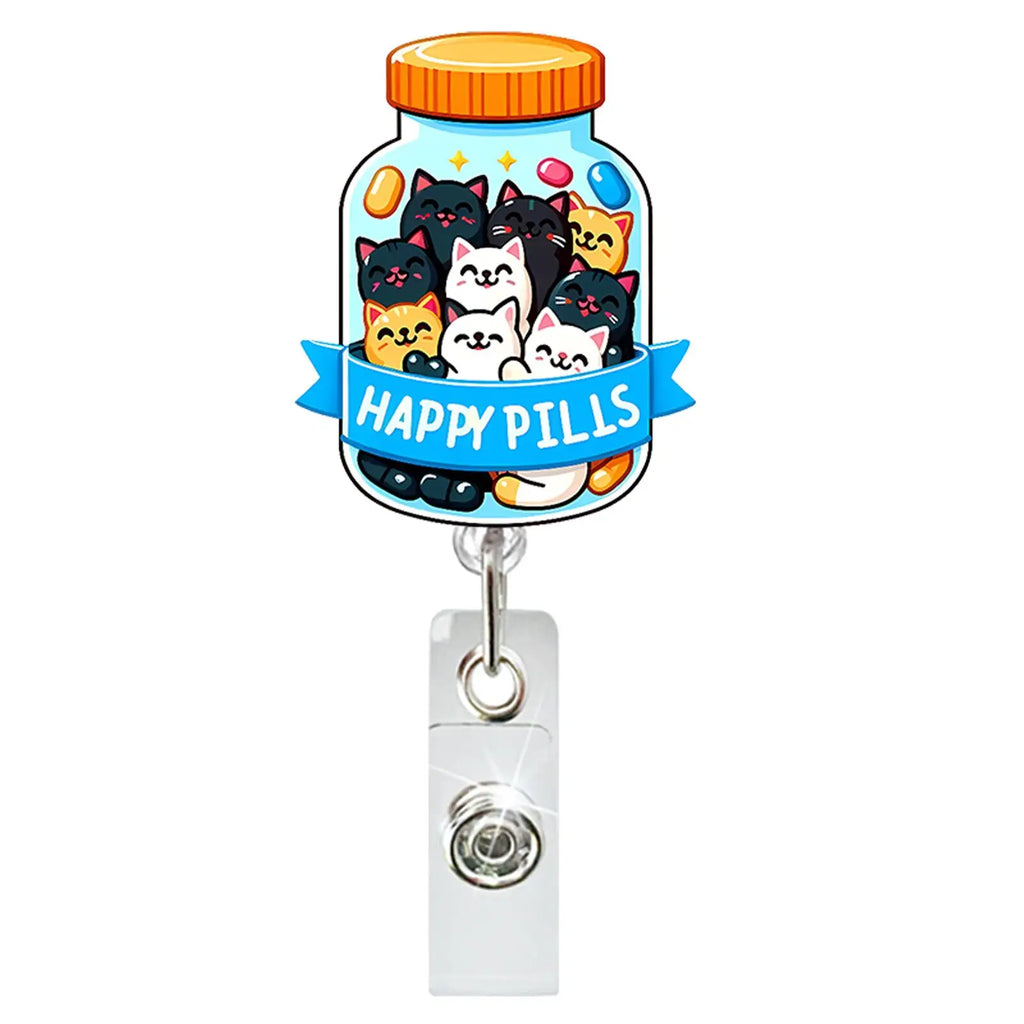 Cute Shiny Acrylic Pet Badge Reel - Retractable Cat & Dog ID Holder