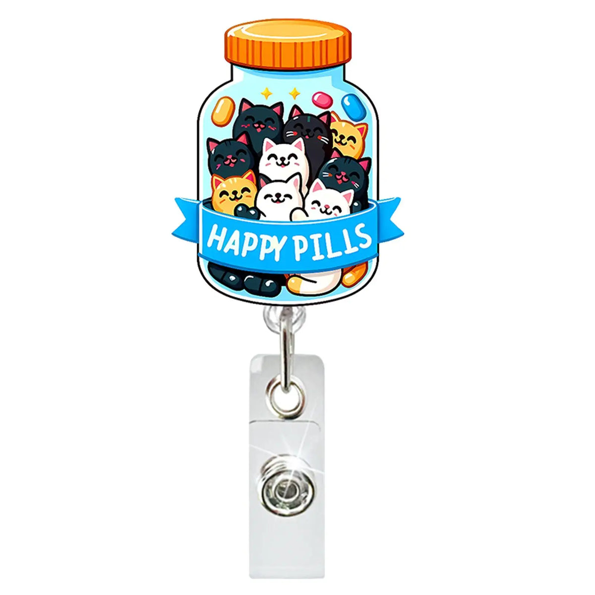 Cute Shiny Acrylic Pet Badge Reel - Retractable Cat & Dog ID Holder