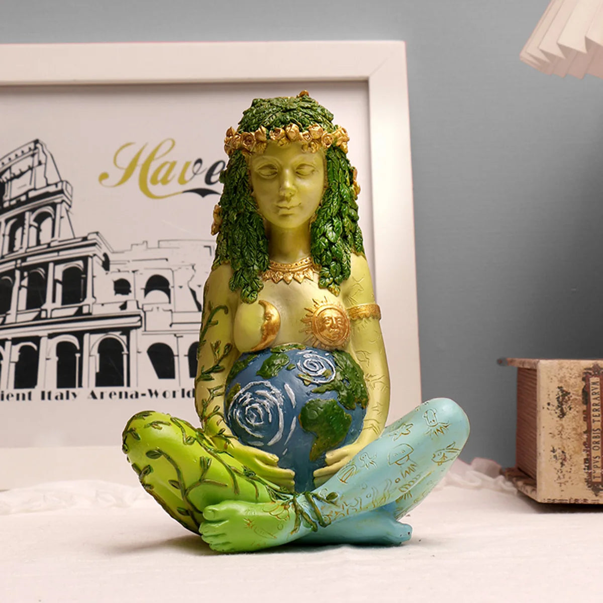 Gaia Green Goddess Statue - Nature-Inspired Home Decor
