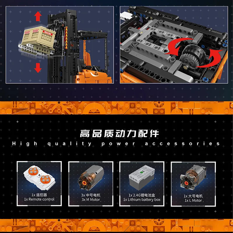 MOULD KING RC Forklift Truck Model Building Blocks - 1506PCS for Kids