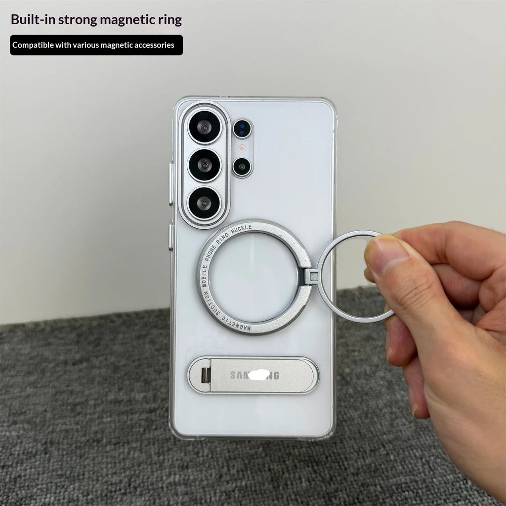 Slim Clear Phone Case for Samsung Galaxy S26 Ultra with Metal Stand