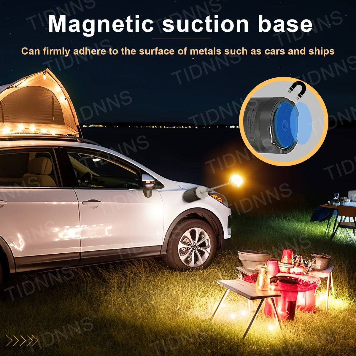 TIDNNS LED Camping Flashlight & Lantern - Rechargeable, Telescopic, Versatile