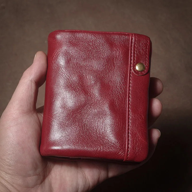 Premium Unisex Genuine Leather Short Card Case & Coin Purse