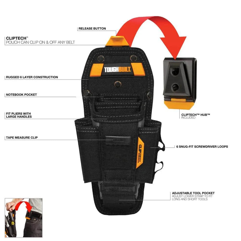 ToughBuilt 7-Pocket Tool Pouch - Ultimate Organizer for Pros