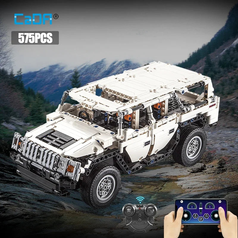 Cada Warrior H2 Remote Control SUV Building Blocks - LED Racing Car