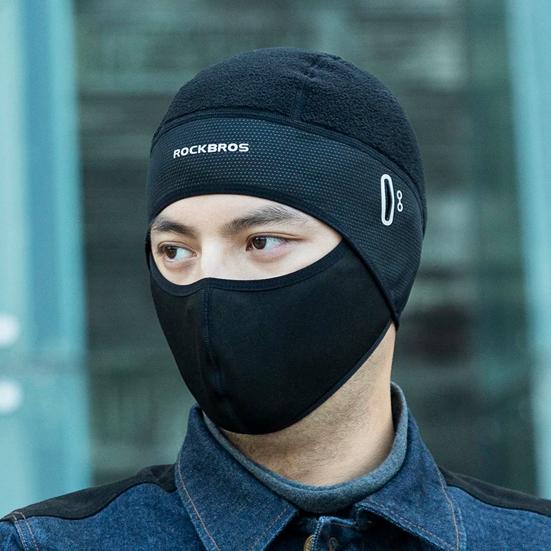 ROCKBROS Winter Thermal Fleece Cycling Balaclava - Windproof Face Mask