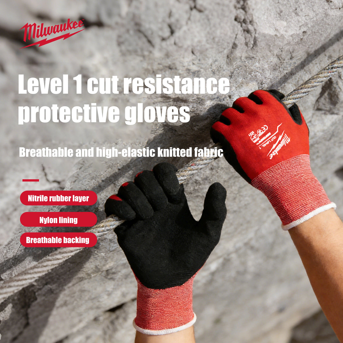 Milwaukee Heavy-Duty Touchscreen Work Gloves - Non-Slip Grip, Durable