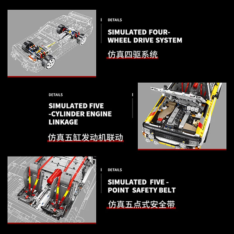 3887Pcs 1:8 Remote Control Sports Car Building Blocks Set - Kids Gift