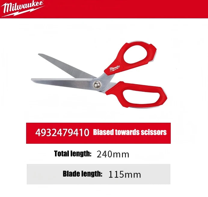 Milwaukee Jobsite Offset Scissors - Durable, Micro-Serrated, All-Metal Design