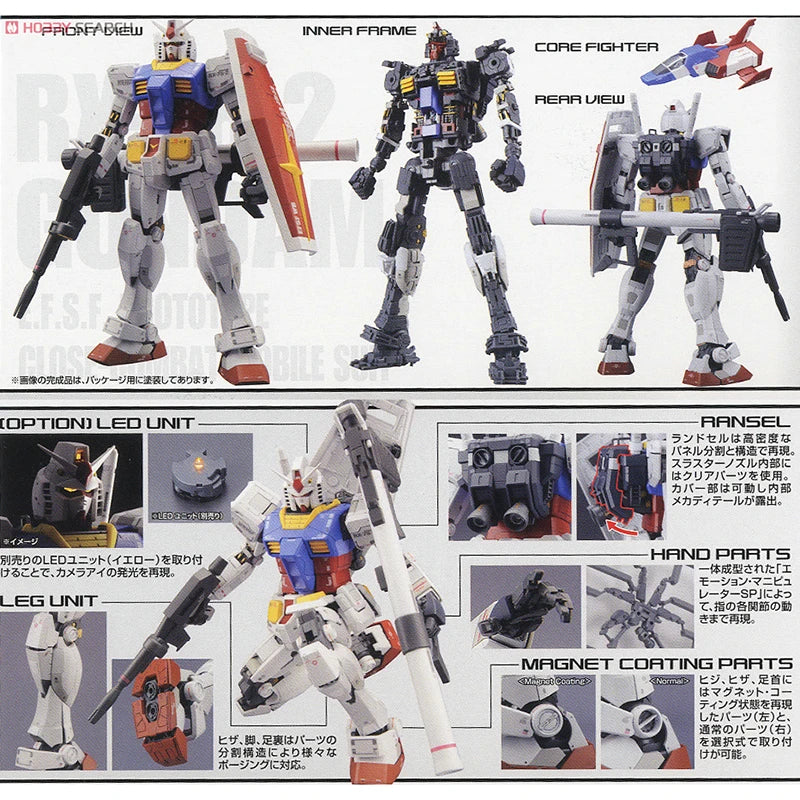Bandai MG 1/100 RX-78-2 Gundam Model Kit - Action Figure Toy