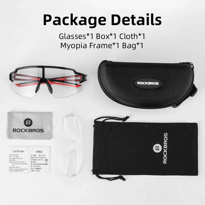 ROCKBROS Photochromic Polarized Cycling Glasses for UV Protection