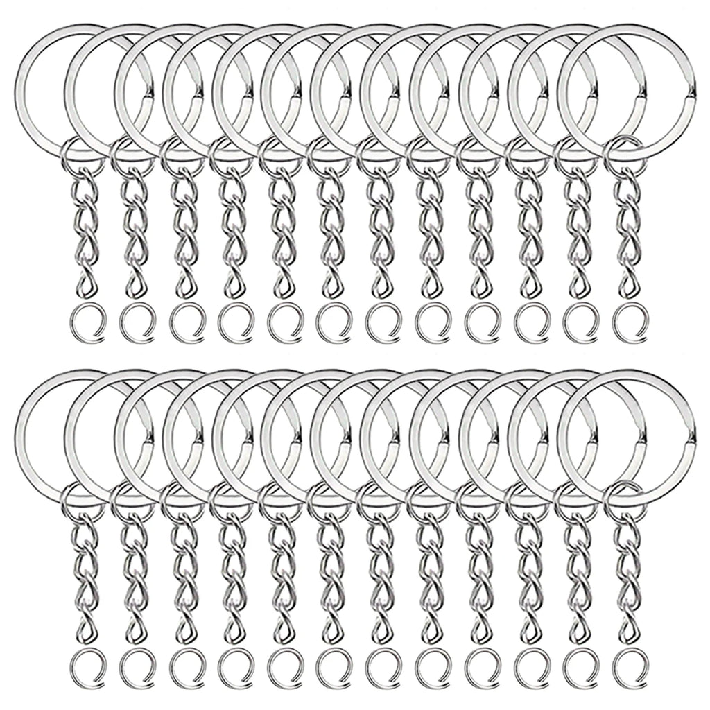 Versatile Keychain Rings Set for Crafts & Accessories - 18/30/50 Pack