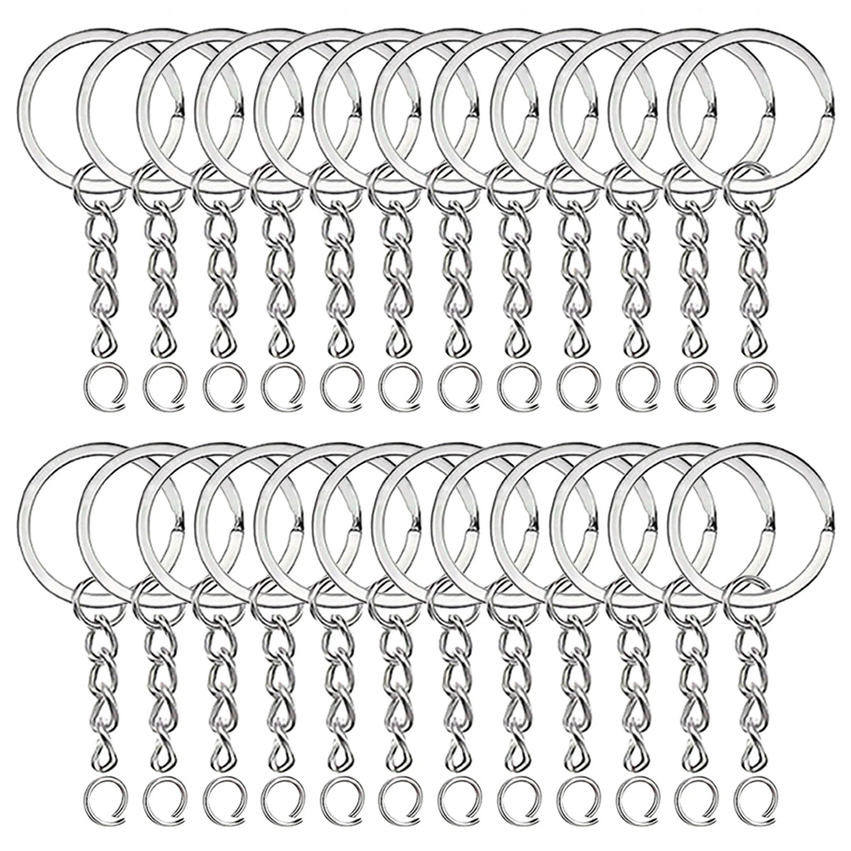 Versatile Keychain Rings Set for Crafts & Accessories - 18/30/50 Pack