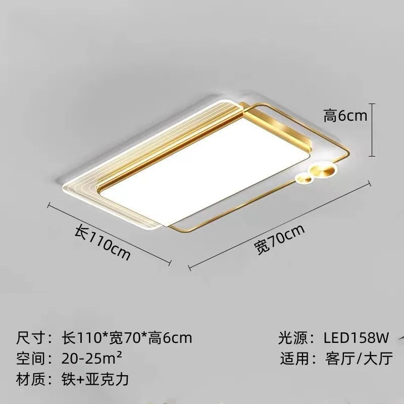 Nordic Double Square Acrylic LED Ceiling Lamp for Modern Spaces