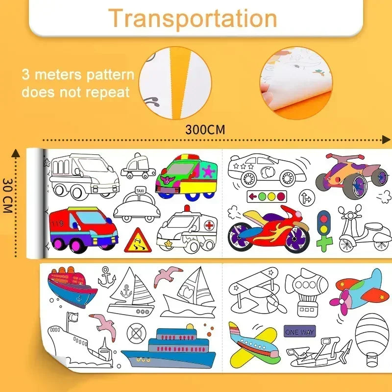 TBJOY Kids DIY Drawing Roll - Creative Coloring & Art Scroll