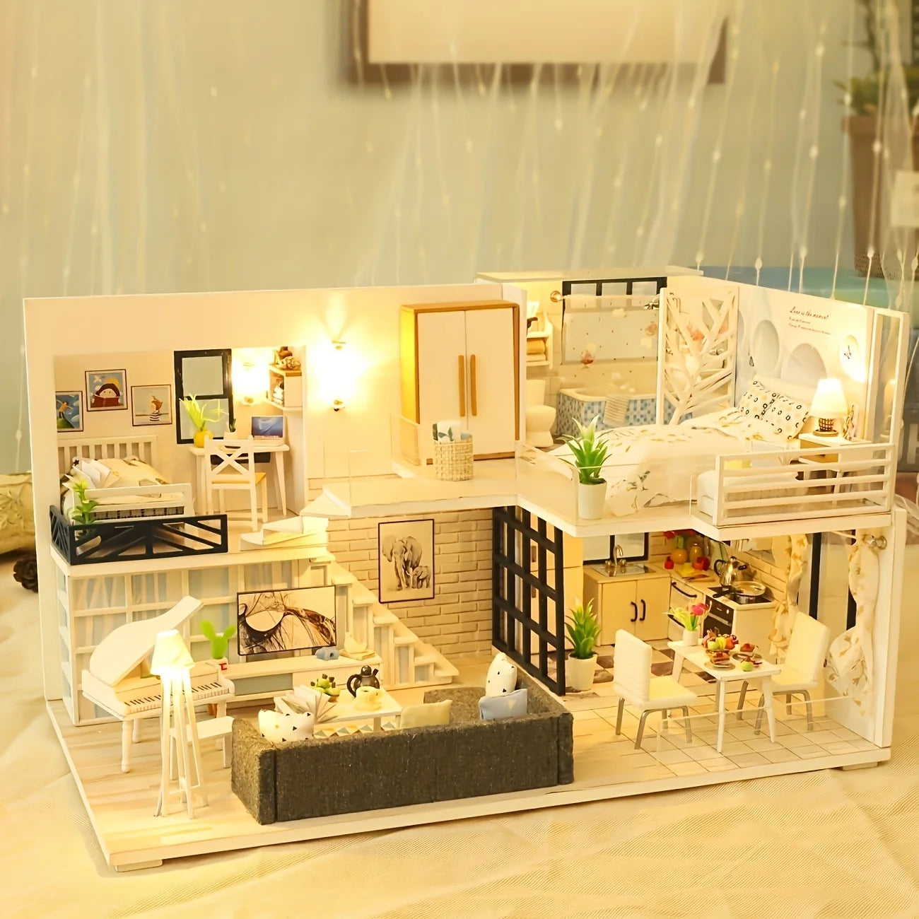 DIY 3D Wooden Dollhouse Model Kit - Creative Puzzle for Teens & Adults
