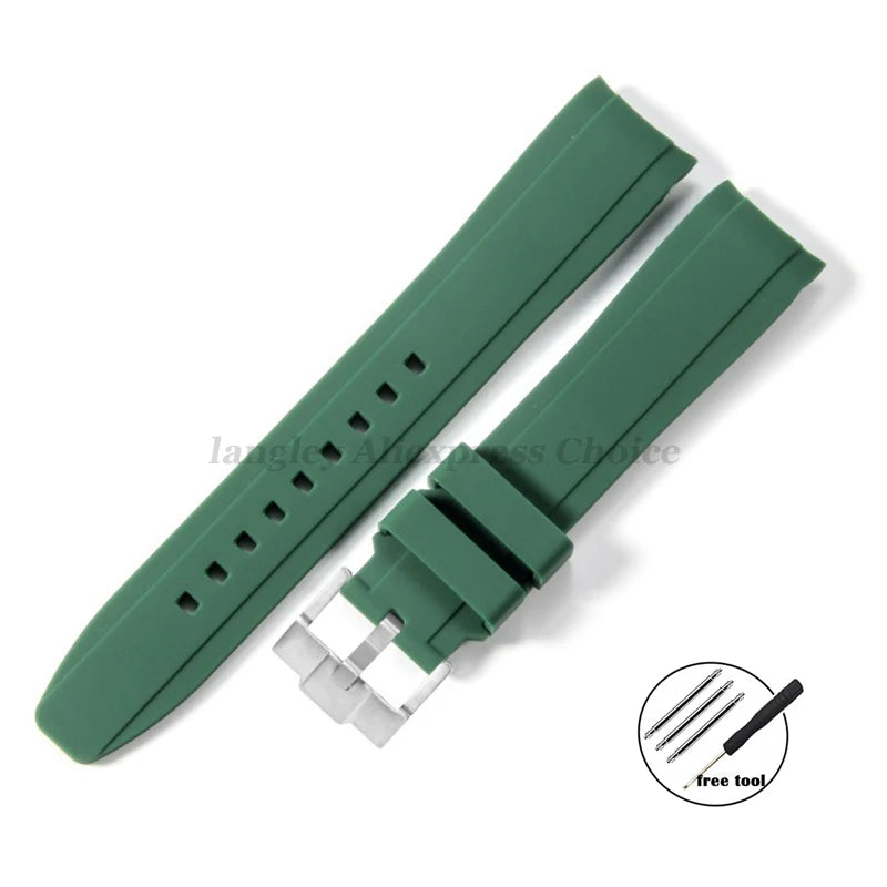 Versatile 20mm & 22mm Soft Rubber Watchband for Most Traditional Watches