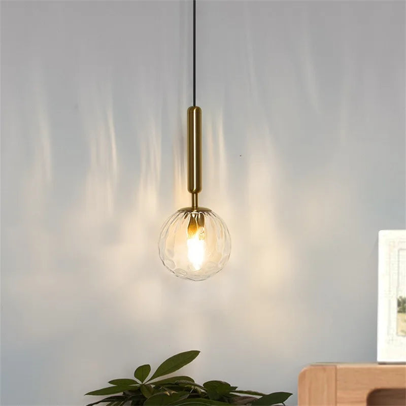 Nordic Modern Glass Pendant Lamp for Bedroom & Living Room