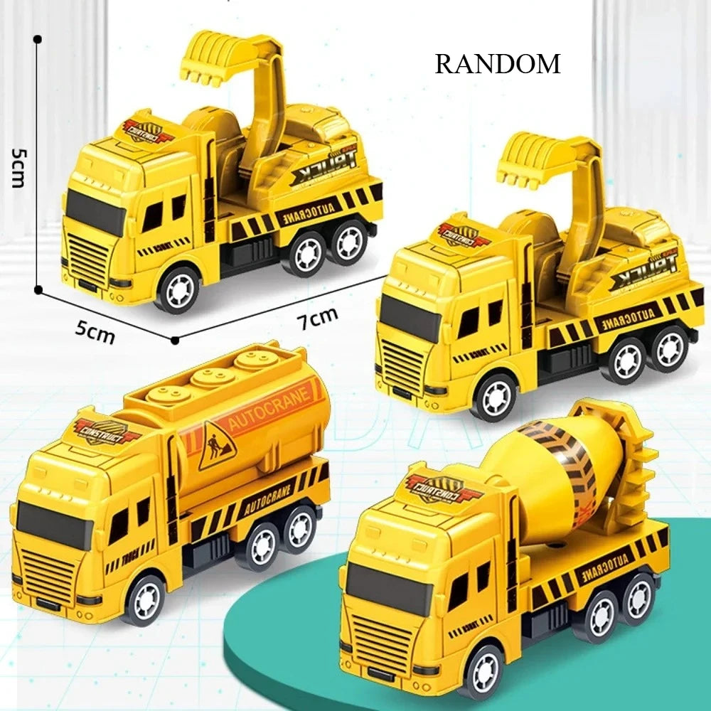 Pull Back Inertia Toy Cars for Kids - Fire Engine & Truck Models