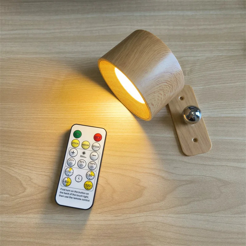 Magnetic Touch Rechargeable Wall Lamp with Remote & Dimmable Lighting