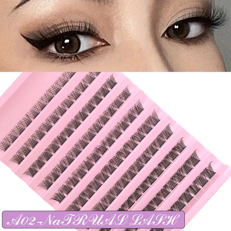 DIY Eyelash Extension Kit - Natural Long Individual Lashes Clusters
