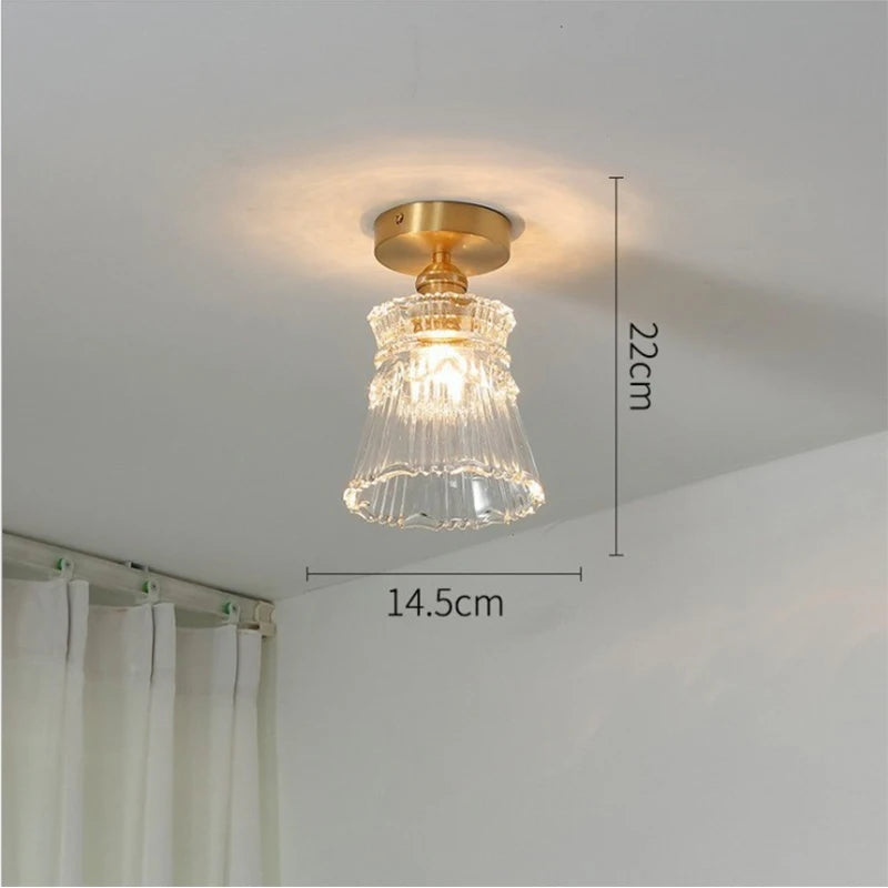 Elegant Copper Glass LED Pendant Lamp for Living Room & Kitchen