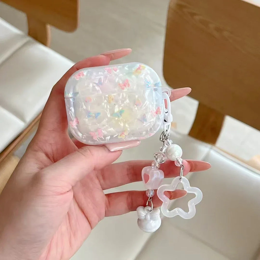 Floral Butterfly AirPods Case with Bracelet for All Generations