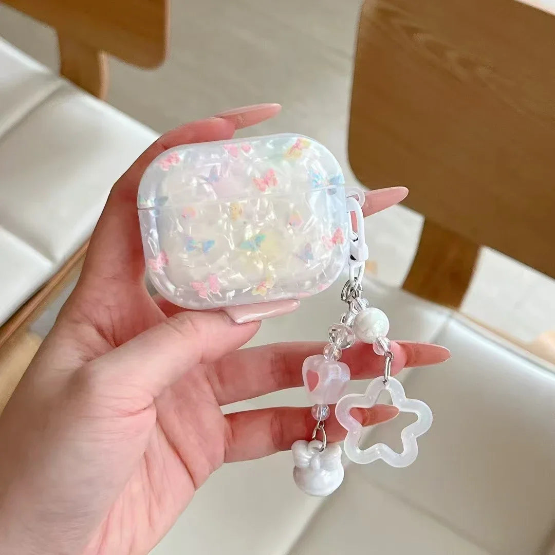 Floral Butterfly AirPods Case with Bracelet for All Generations