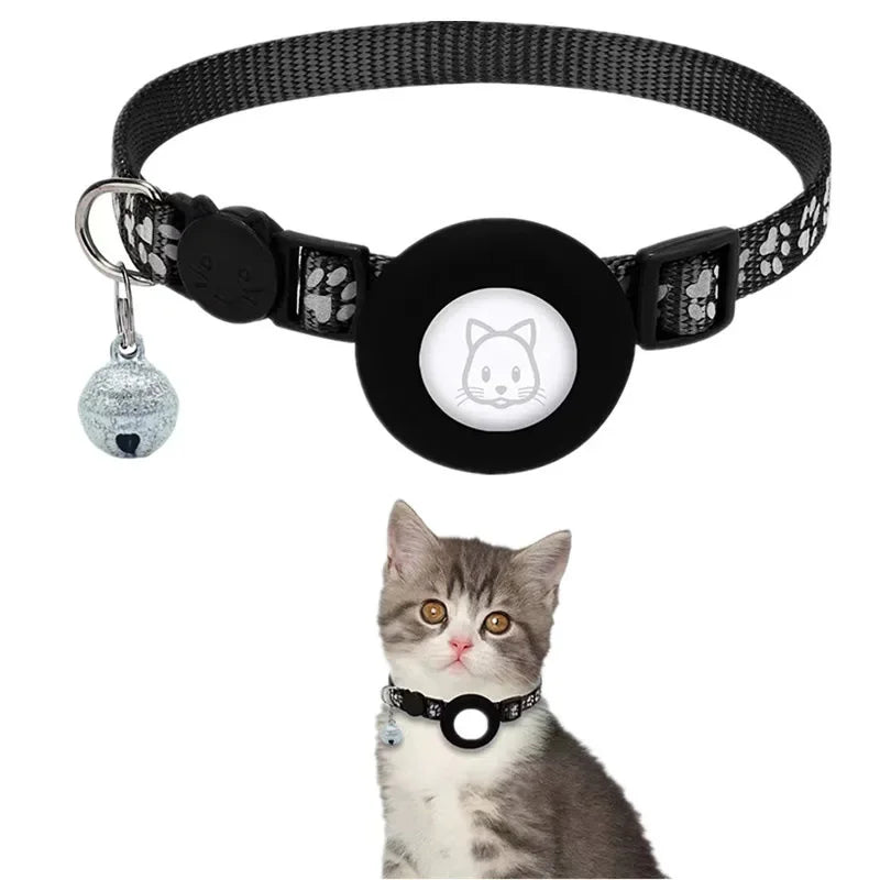 Reflective Cat Collar for Apple Airtag with Safety Buckle & Bell