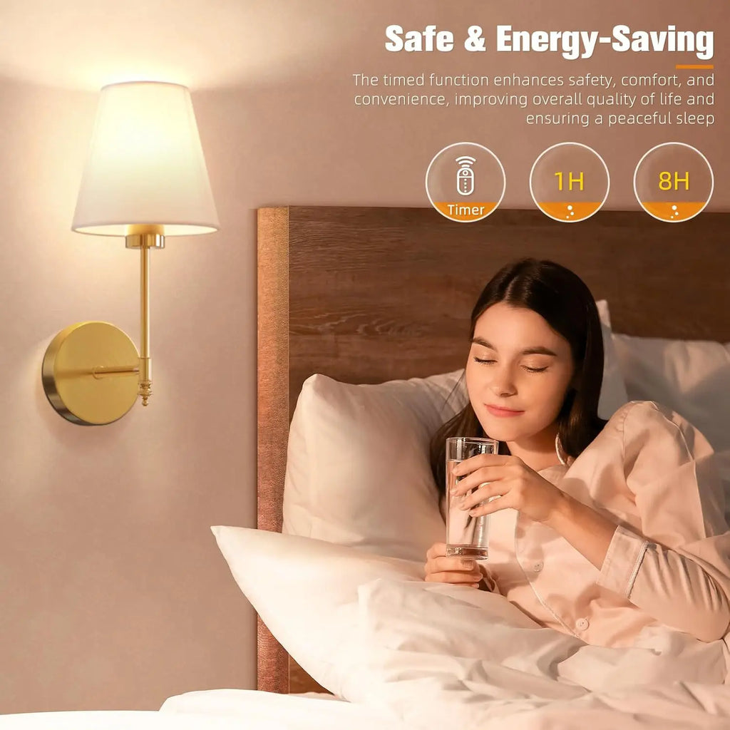 Nordic Rechargeable USB Wall Lamp with Touch Dimmer - Modern Design