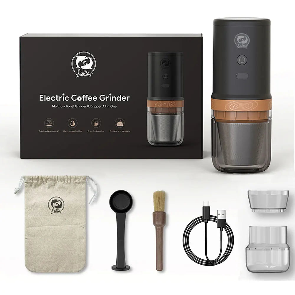 iCafilas Portable Electric Coffee Grinder & Mini Dripper - Travel Ready