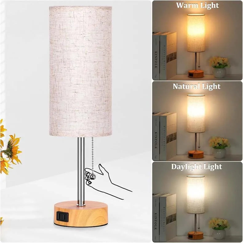 Modern Wireless Rechargeable Bedside Lamp with Dimmable Light