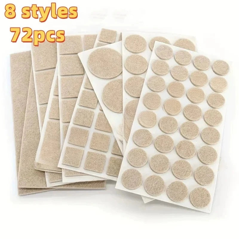 3mm Thick Felt Chair Leg Pads - Mute & Non-Slip Furniture Protectors