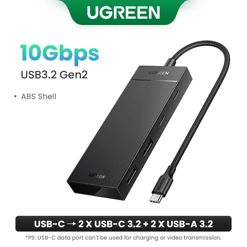 UGREEN USB 3.0 Hub - 4-Port Splitter for High-Speed Data Transfer