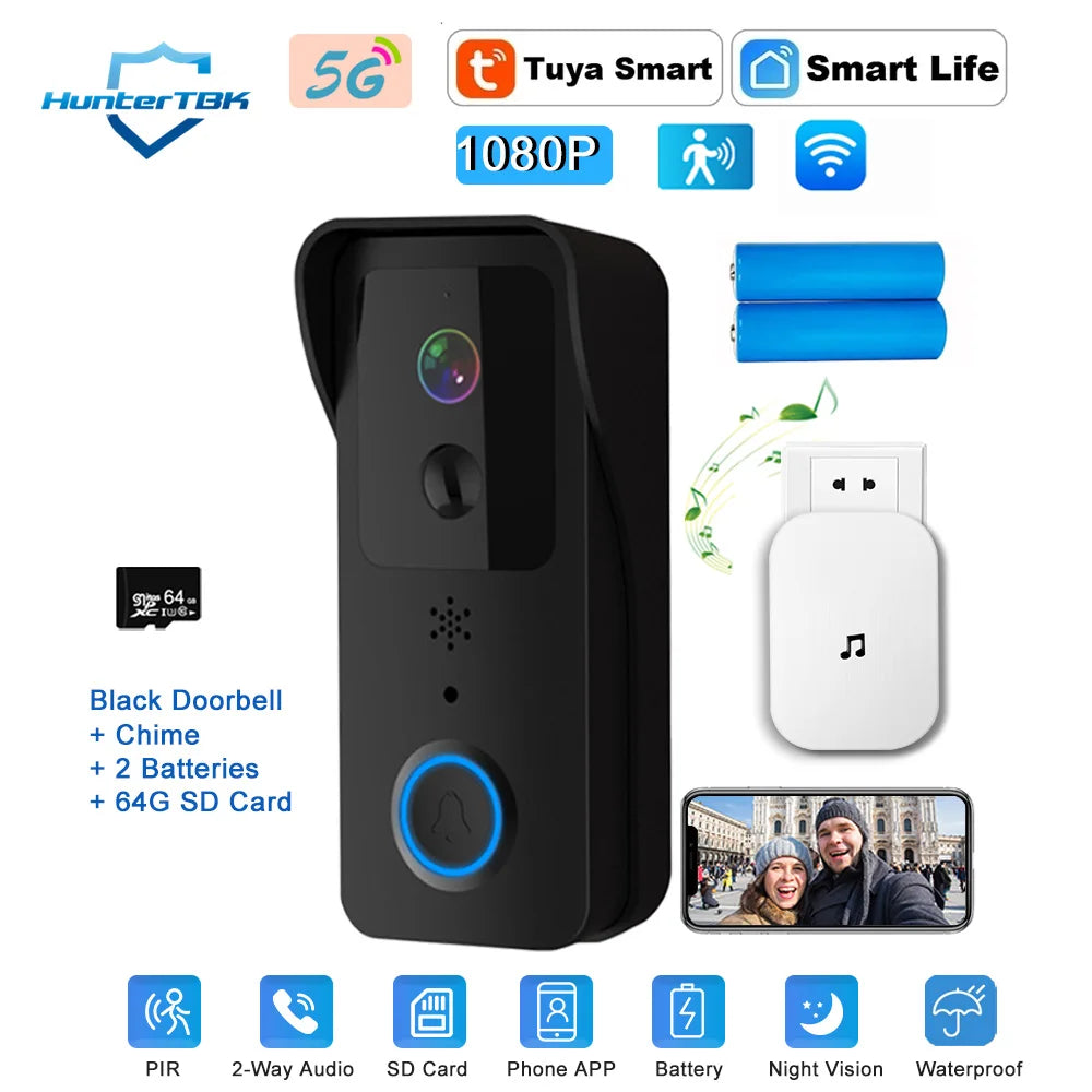 1080P WiFi Video Doorbell with Night Vision & Smart App Control