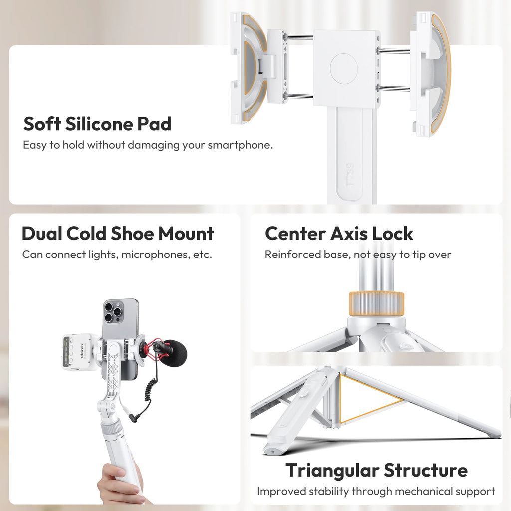 Ulanzi TT88 Overhead Tripod for Phones – Magnetic Clamp & Remote
