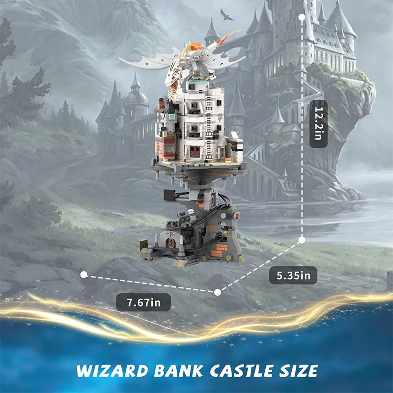 Enchanting Wizard Tower Dragon MOC Building Set - 1056 pcs