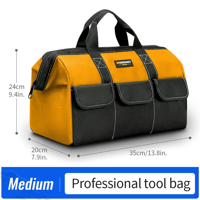 WINHUNT Heavy Duty Wide Mouth Tool Bag for Electricians & Mechanics